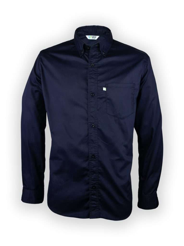 Camisa De Manga Larga OS Trachten Karo - Azul, Talla S | 60% Algodón, 40% Poliéster | Estilo Regional