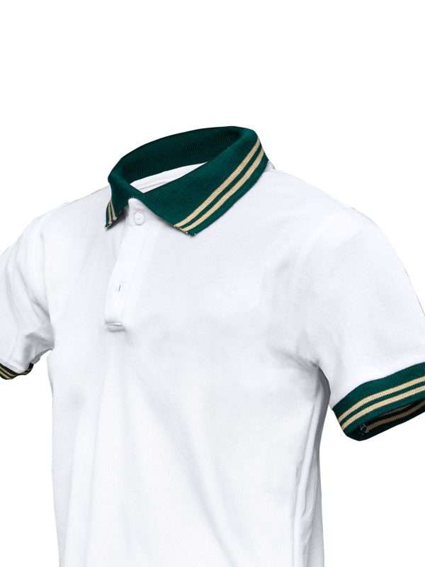 Playera tipo polo escolar color blanca