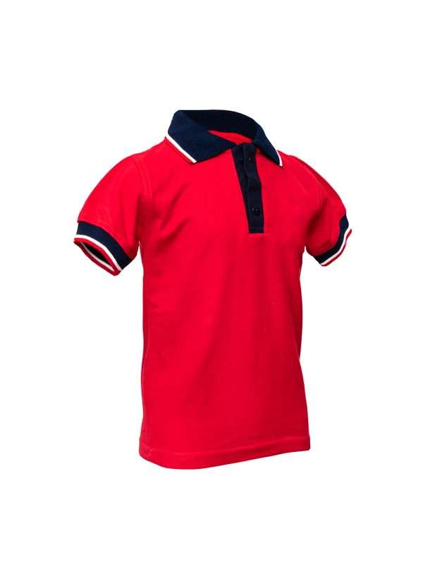 Playera tipo polo escolar color roja - Imagen 4