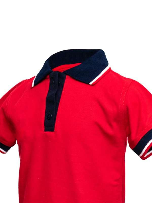 Playera tipo polo escolar color roja