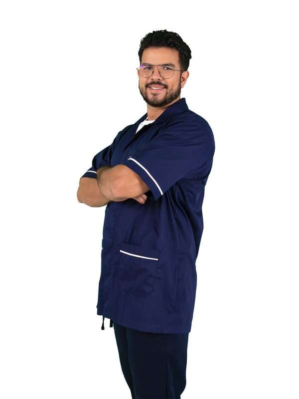 Bata para servicio de limpieza azul marino - Imagen 4