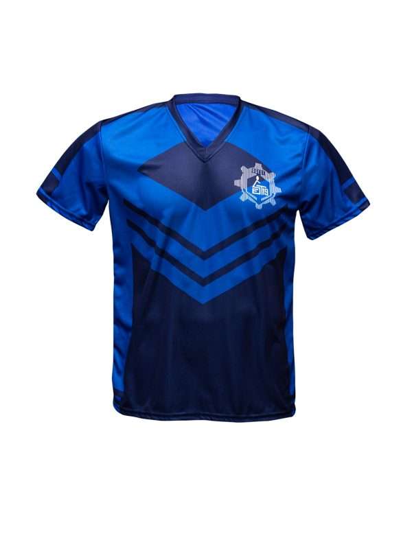 Playera sublimada escolar cuello V color azul marino - Imagen 2
