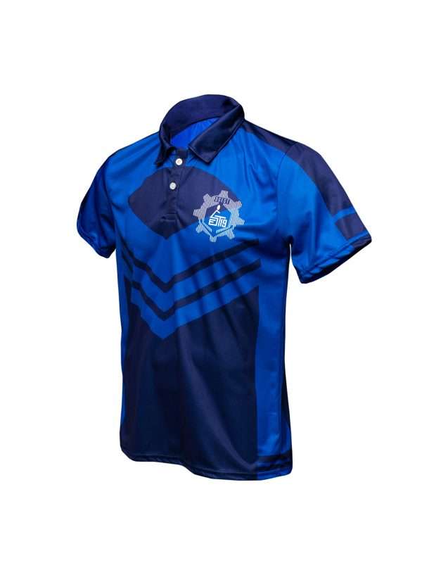 Playera sublimada cuello tipo polo color azul marino - Imagen 3