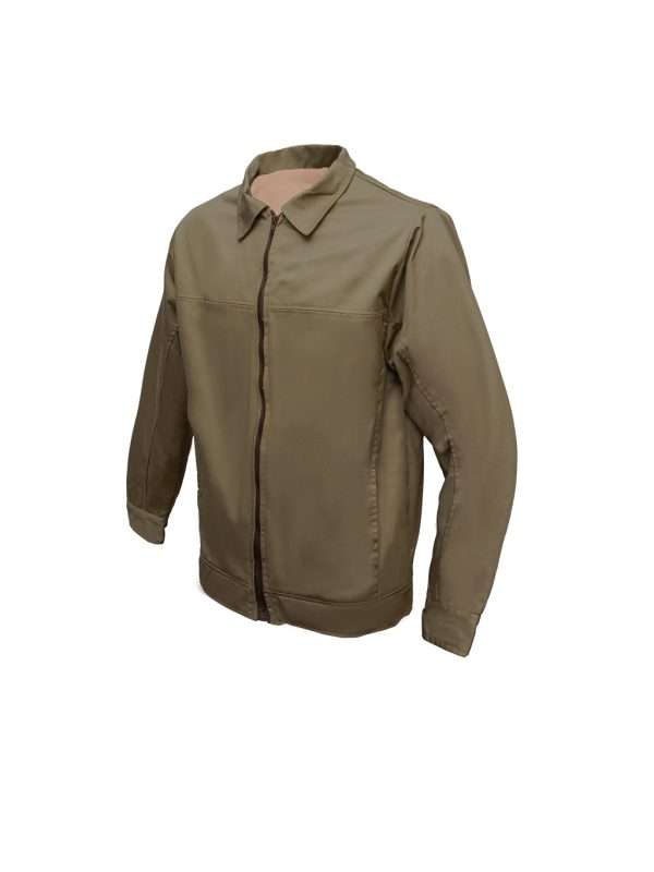 Chamarra gabardina color beige con forro tipo polar - Imagen 4