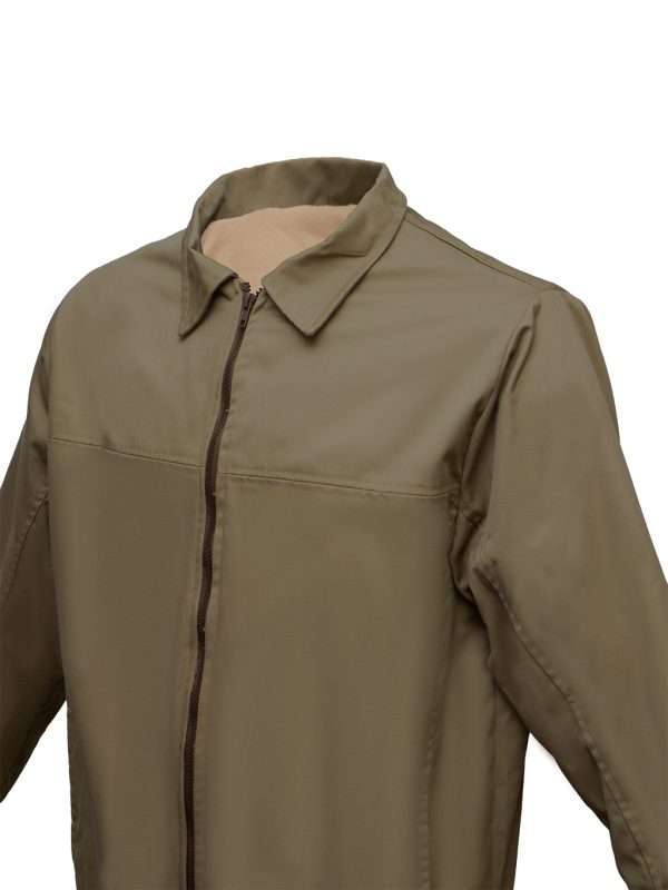 Chamarra gabardina color beige con forro tipo polar - Imagen 6