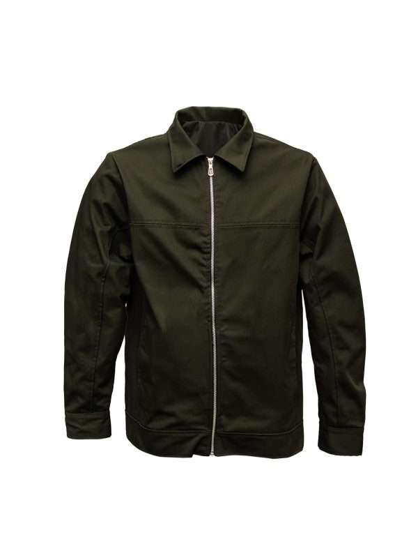 Chamarra gabardina color verde militar - Imagen 4