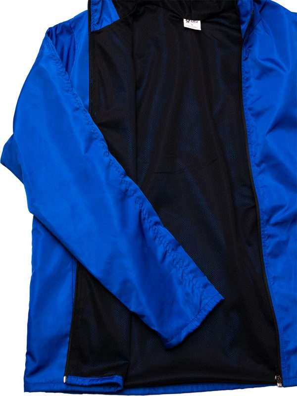 Chamarra rompevientos con gorro color azul rey - Imagen 2