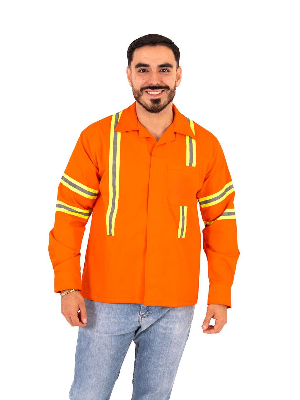 Camisa alta visibilidad color naranja con reflejantes - Imagen 7