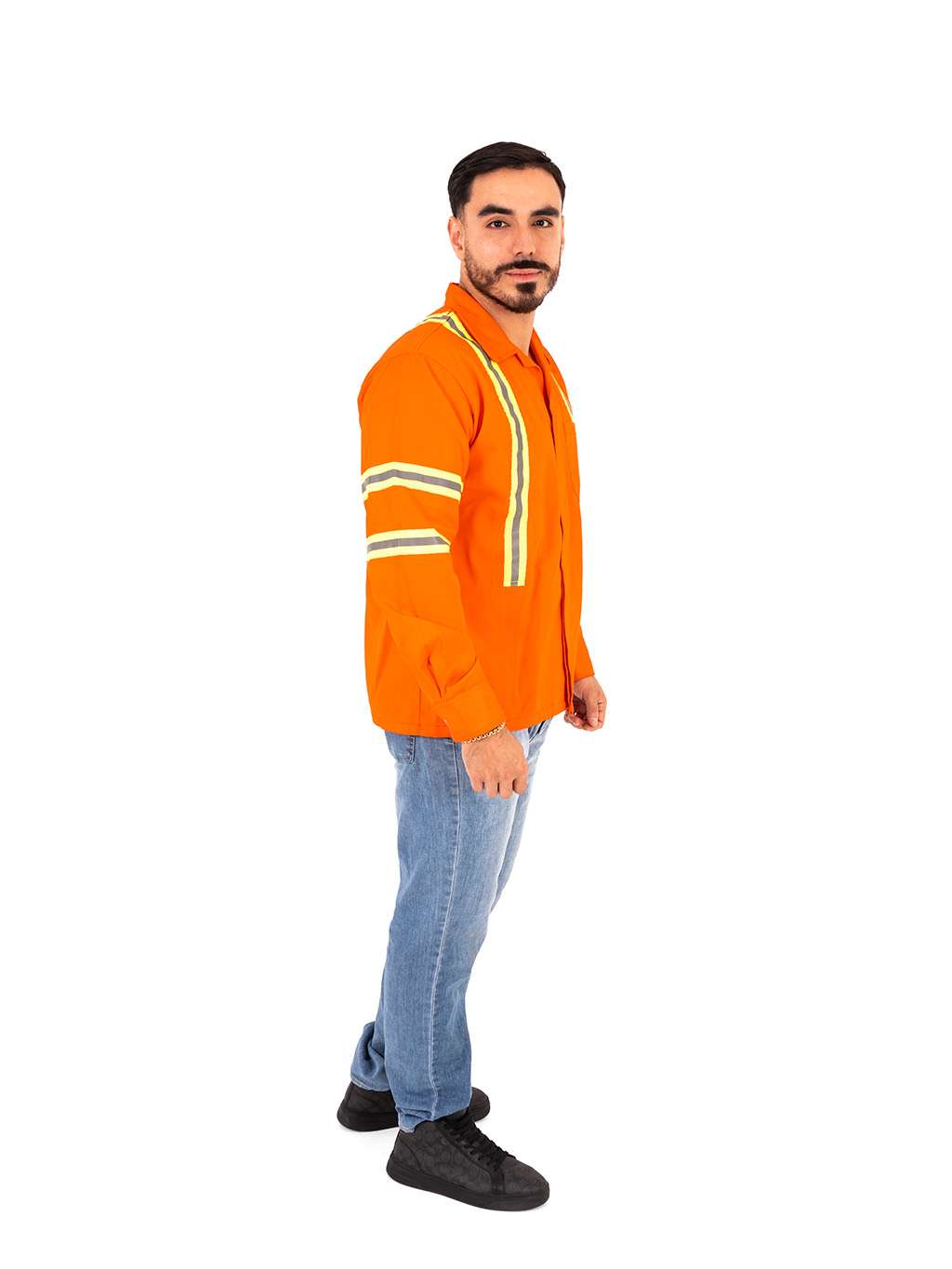 Camisa alta visibilidad color naranja con reflejantes - Imagen 5