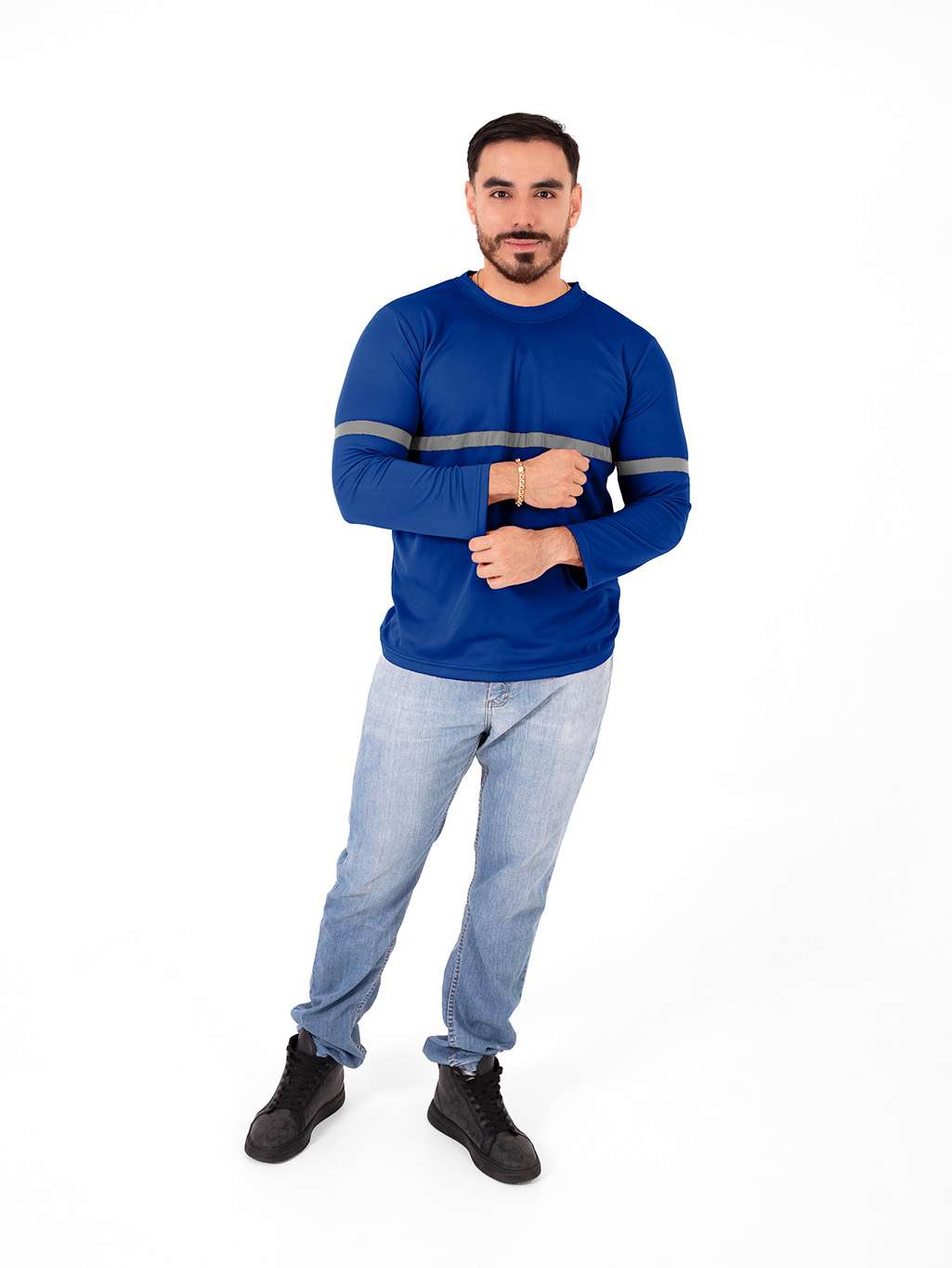 Playera Tipo Dryfit de Alta Visibilidad color azul rey - Imagen 5