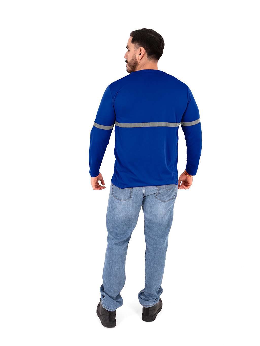 Playera Tipo Dryfit de Alta Visibilidad color azul rey - Imagen 7