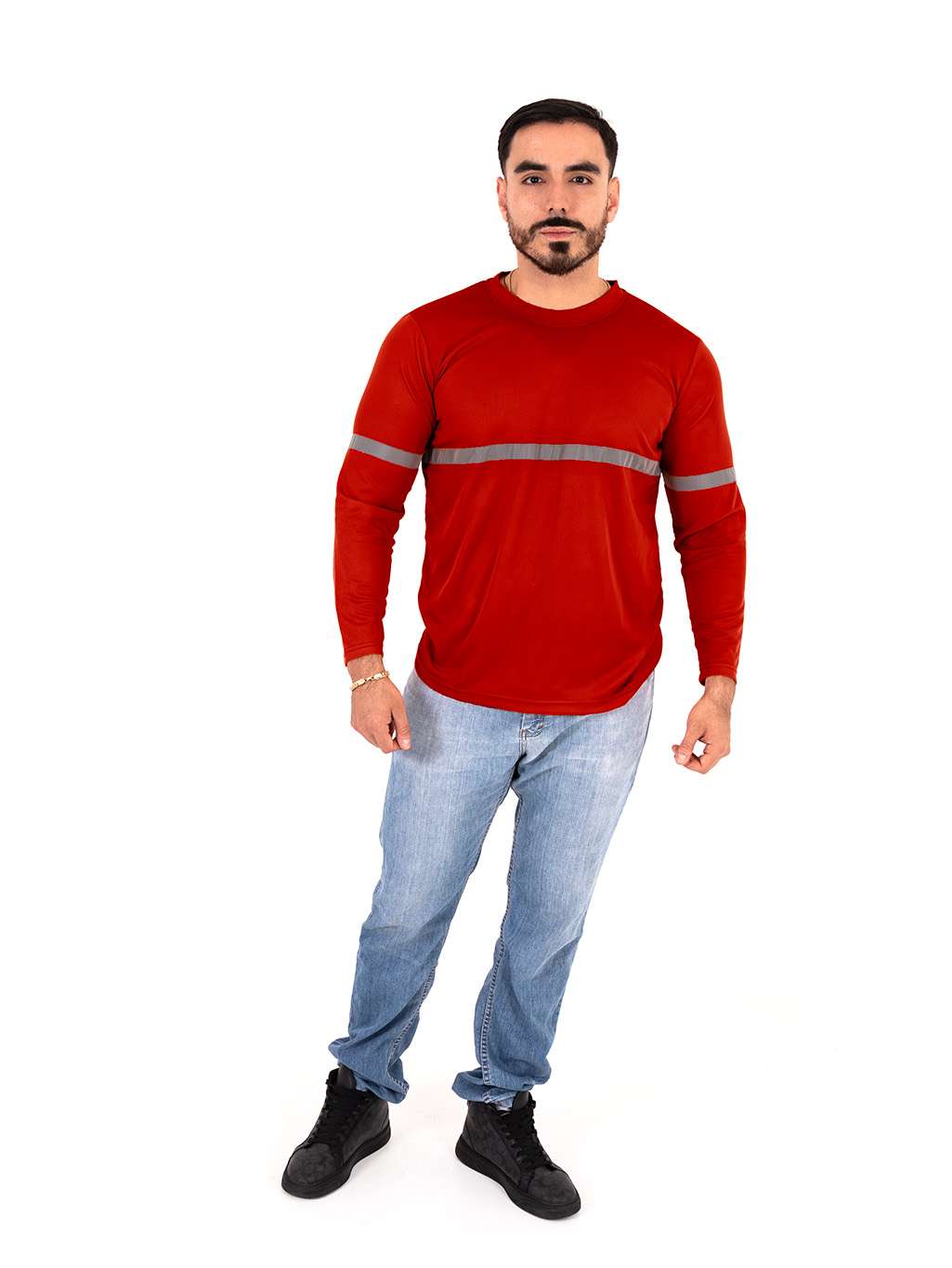 Playera Tipo Dryfit de Alta Visibilidad color roja - Imagen 5