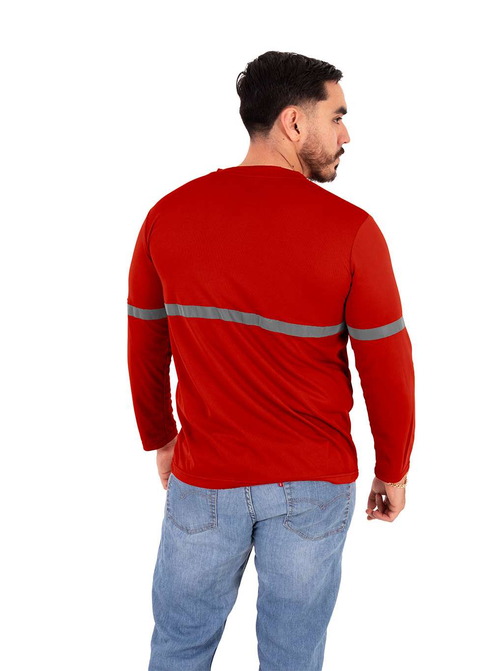 Playera Tipo Dryfit de Alta Visibilidad color roja - Imagen 7