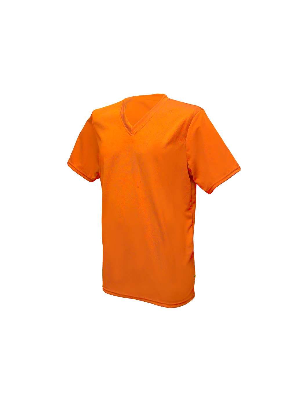 Playera cuello V color naranja caballero