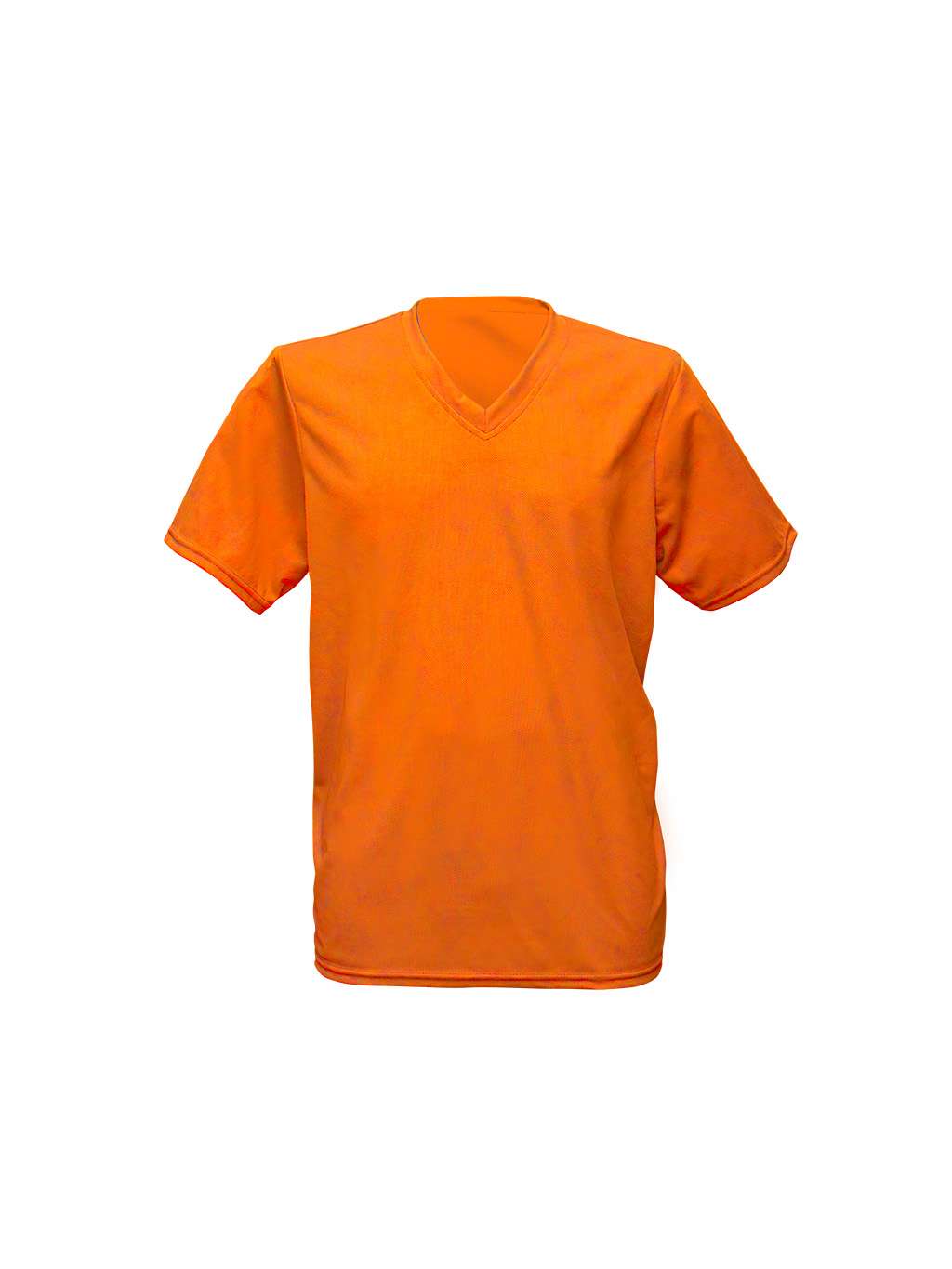Playera cuello V color naranja caballero - Imagen 2