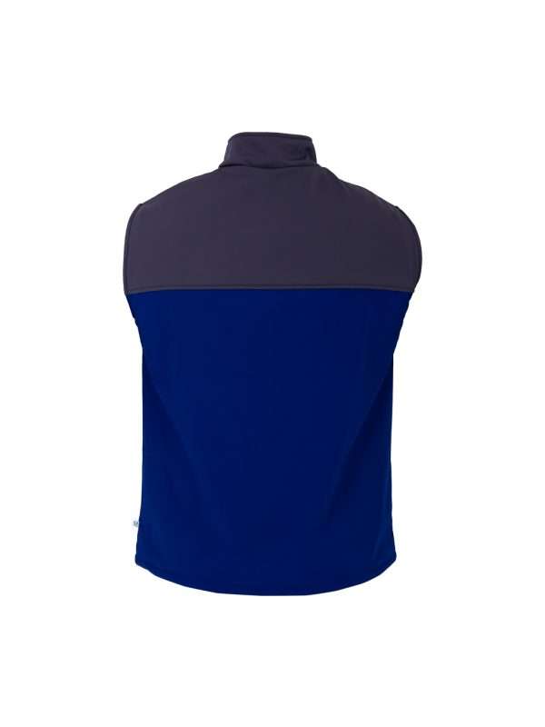 Gris Con Azul Rey Chaleco combinado azul rey con gris y cierre frontal - Besto uniformes
