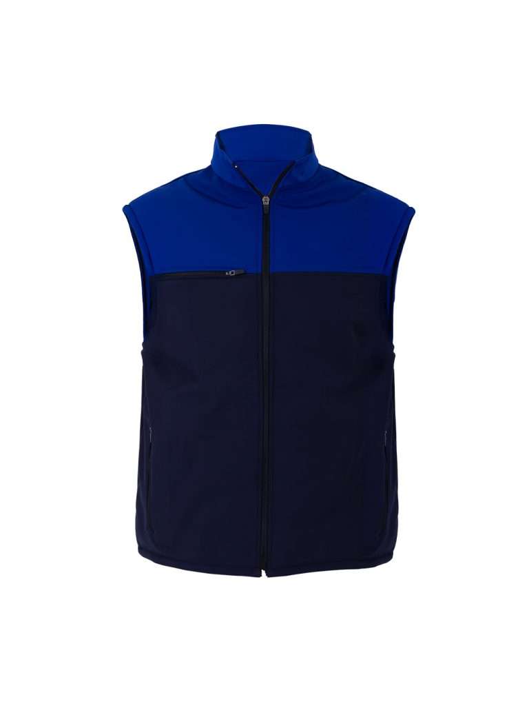 Gris Con Azul Rey Chaleco combinado gris con azul rey y cierre frontal - Besto uniformes