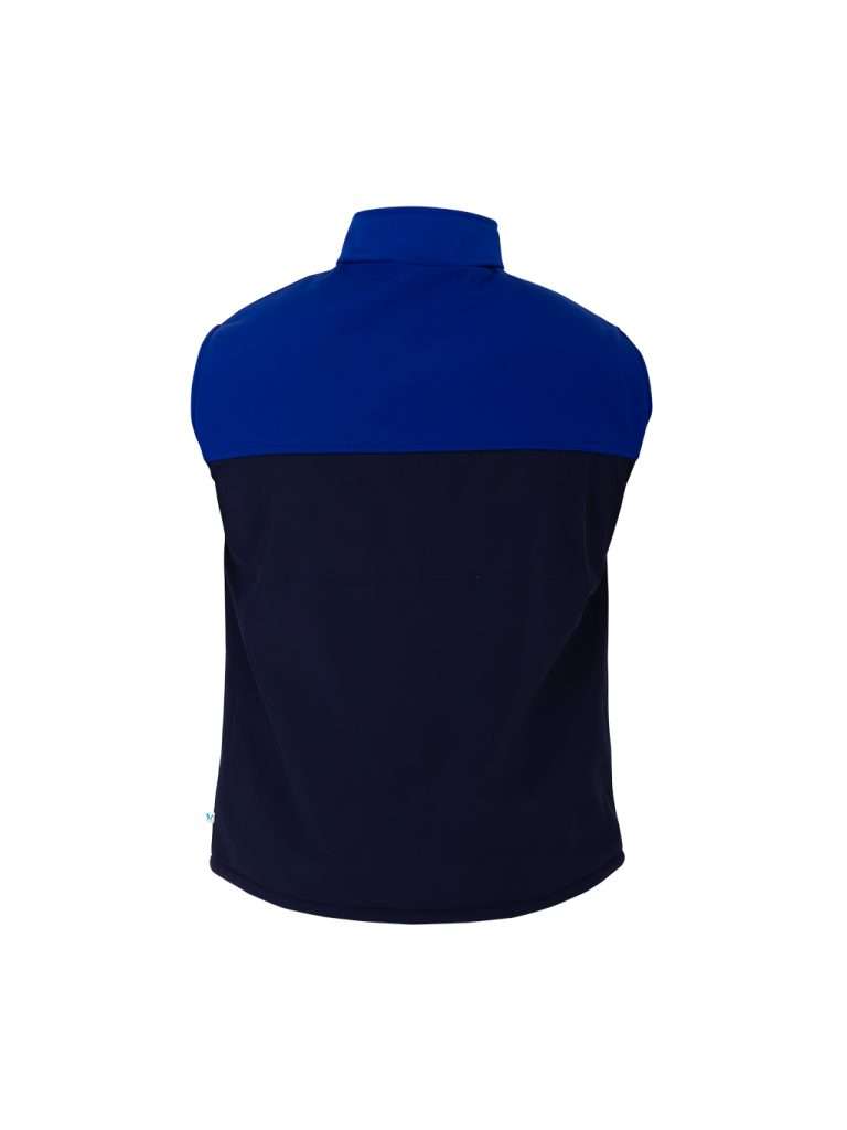 Gris Con Azul Rey Chaleco combinado gris con azul rey y cierre frontal - Besto uniformes
