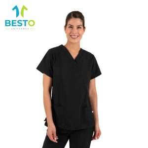 Scrubs dama cuello V color negro dama