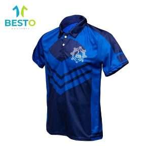 Playera sublimada cuello tipo polo color azul marino - Besto Uniformes